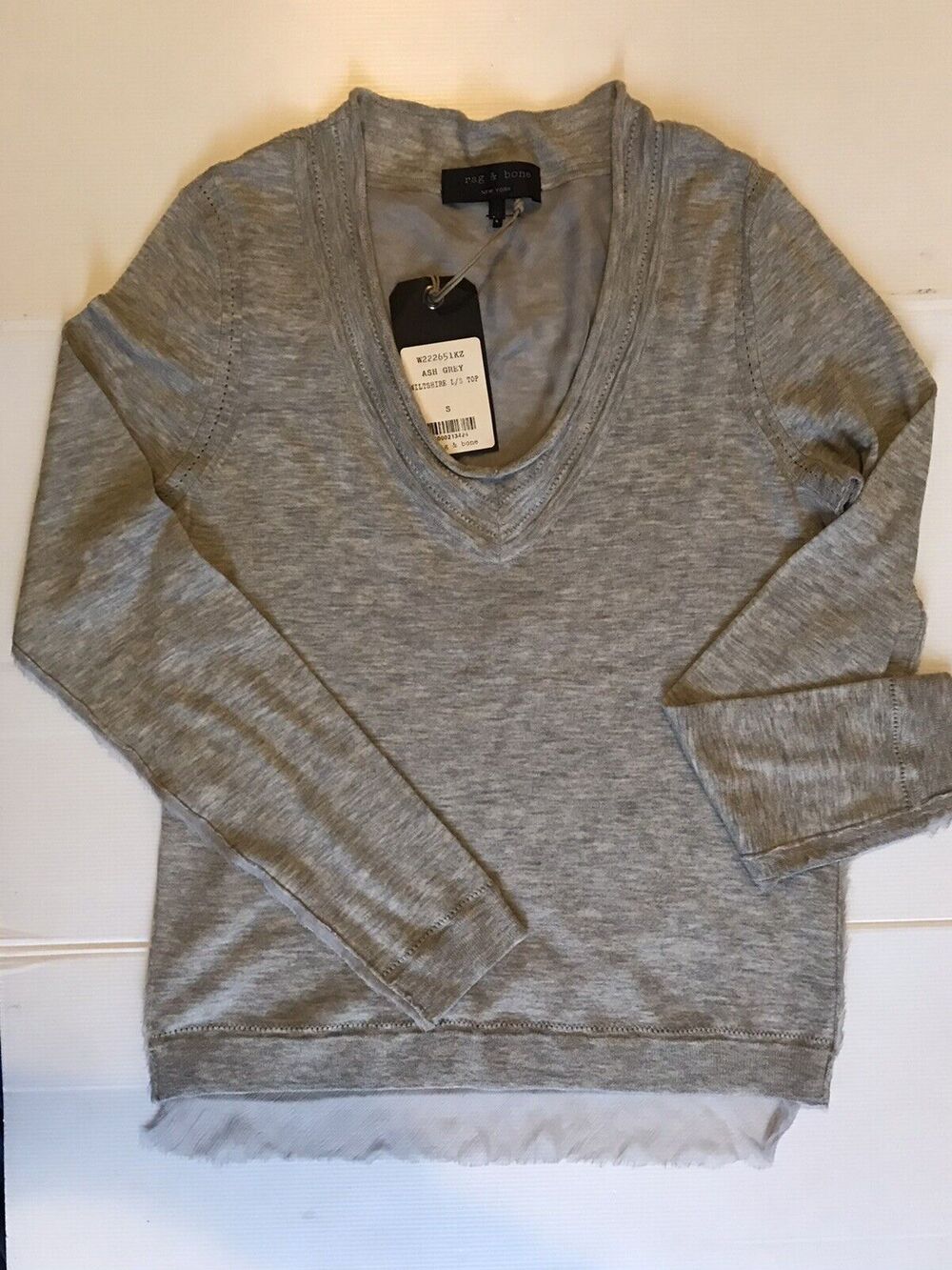 RAG & BONE Sweater Womens Size Medium Wool Silk WILTSHIRE old money luxury lux